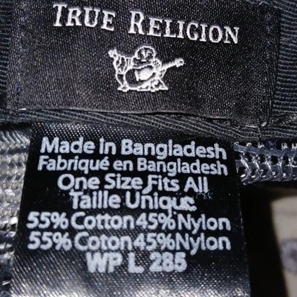 True Religion Gray Denim Logo Trucker Hat main image 5